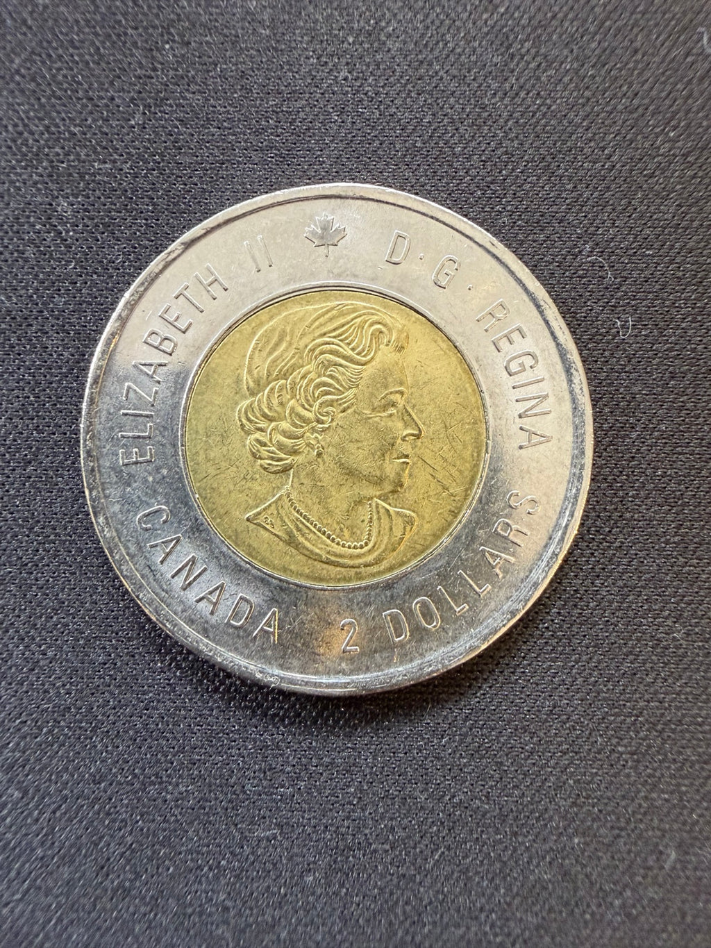 2015 Sir John A. Macdonald toonie obverse, representative circulated coin