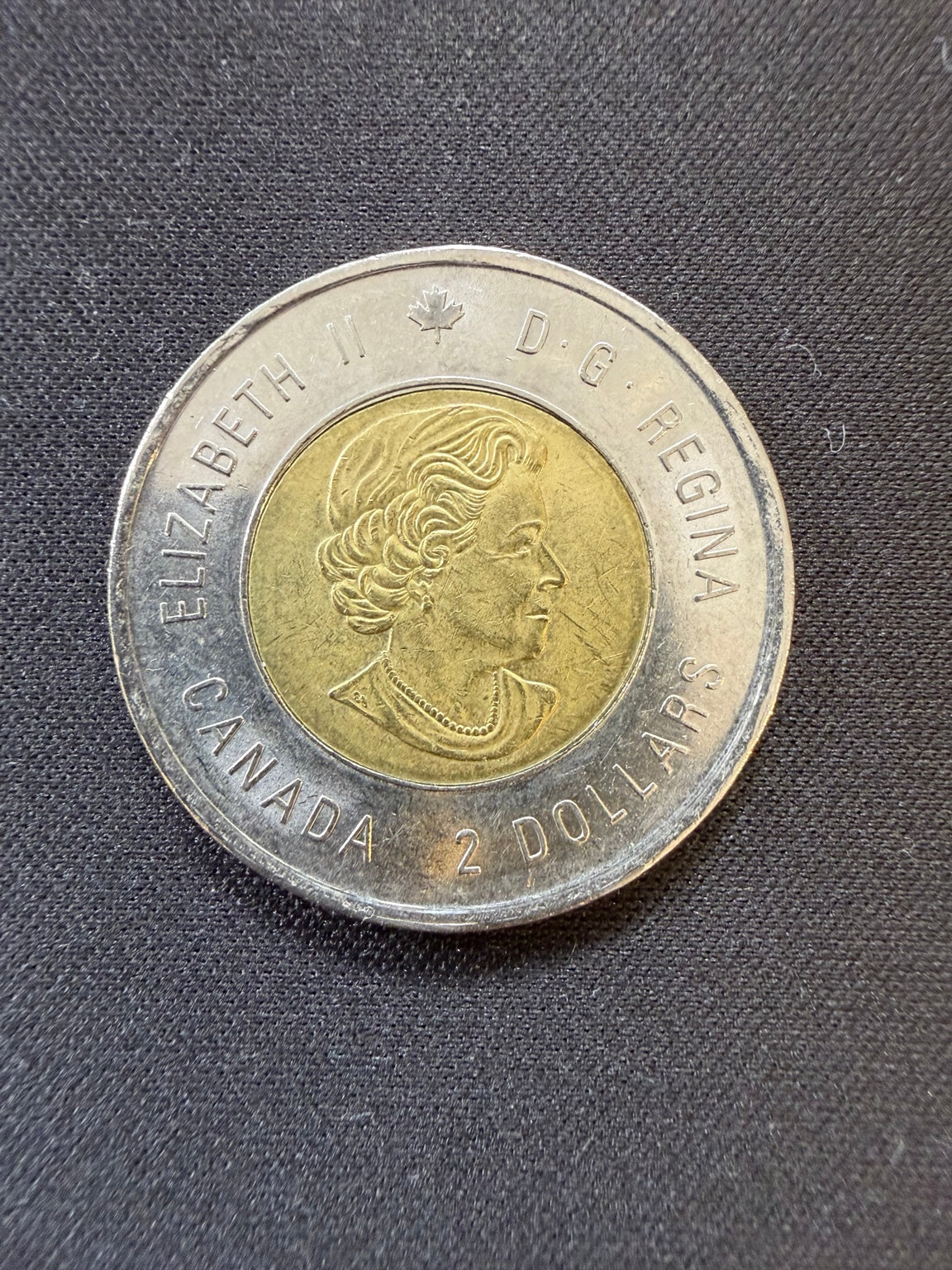 2015 Sir John A. Macdonald toonie obverse, representative circulated coin