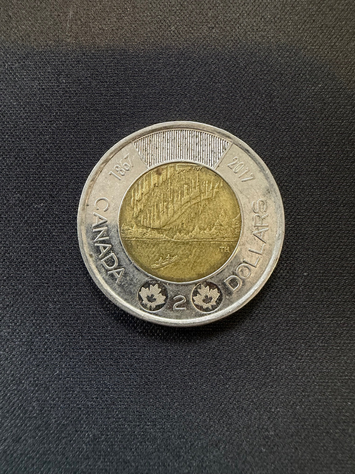 2017 Dance of the Spirits uncolourized toonie reverse, representative circulated coin