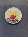 2018 Armistice colourized toonie reverse, representative circulated coin