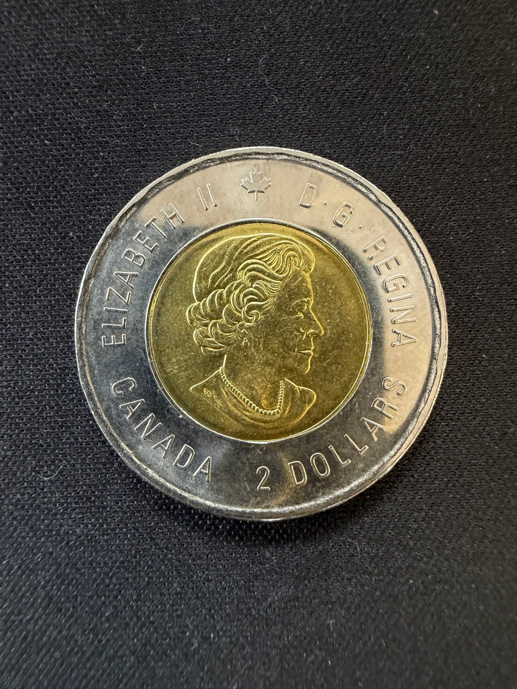 2020 Bill Reid colourized toonie obverse, representative circulated coin
