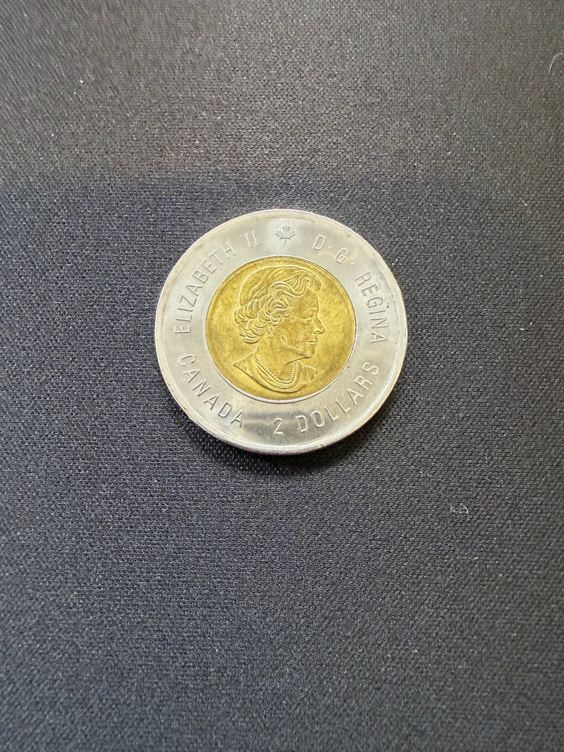 Representative 2020 Victory colourized circulated toonie, obverse