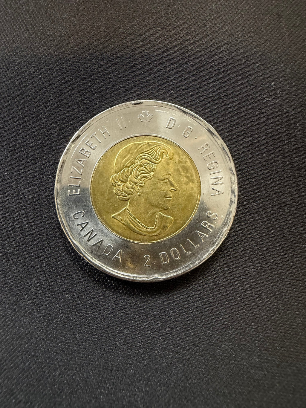 Representative 2020 Victory uncolourized circulated toonie, obverse