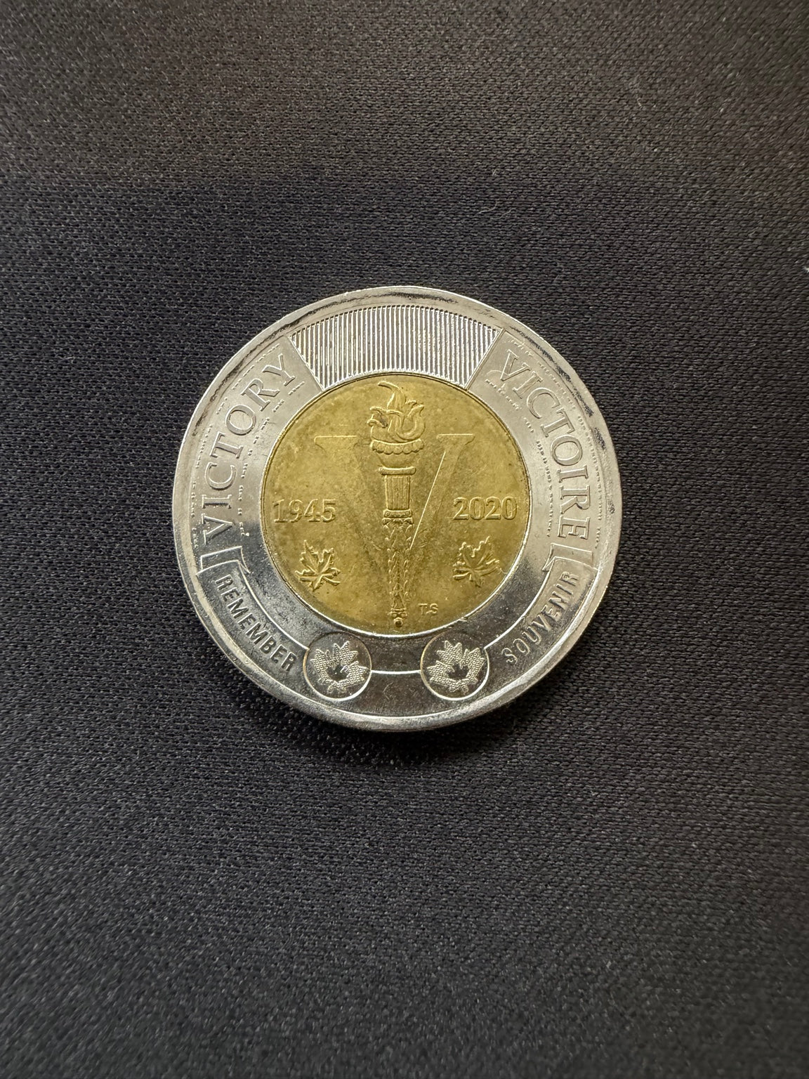 Representative 2020 Victory uncolourized circulated toonie, reverse