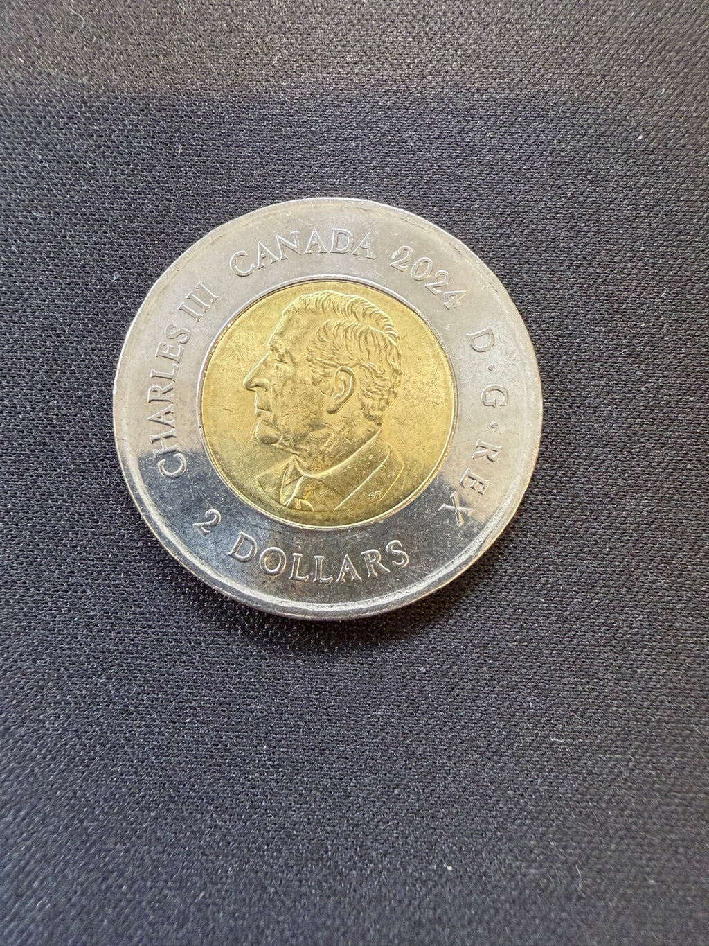 2024 Inuit Nunangat toonie obverse with King Charles III, representative circulated coin
