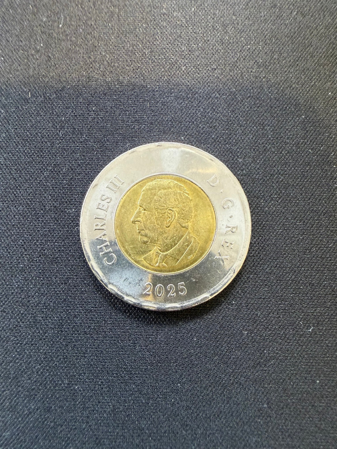2025 Daphne Odjig colourized toonie obverse, representative circulated coin