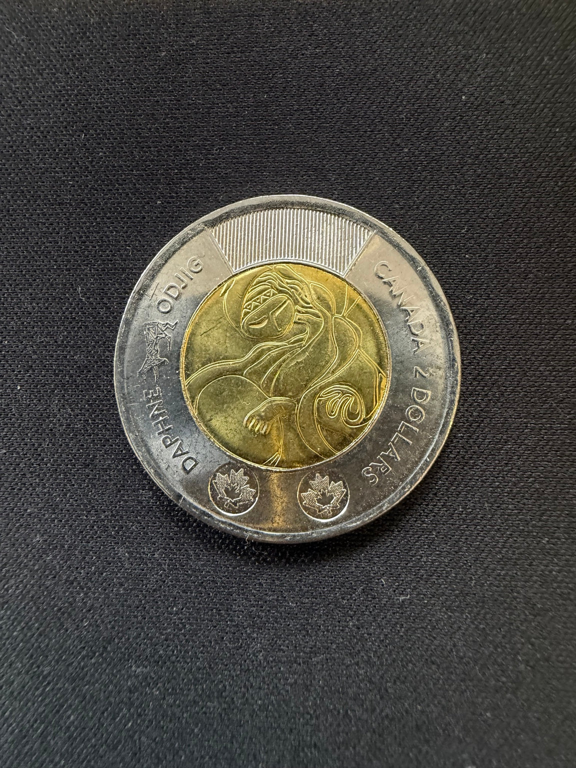 2025 Daphne Odjig uncolourized toonie reverse, representative circulated coin