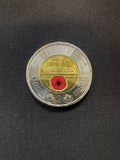 Representative 2025 Tomb of the Unknown Soldier colourized circulated toonie, reverse